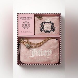 Juicy Couture Limited Edition Velour Wristlet & Coin Purse Y2K Set NEW